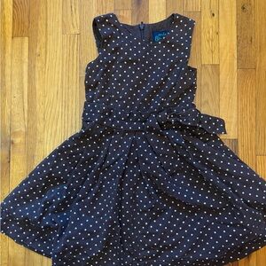 Mini Boden toddler brown and white polka dot dress